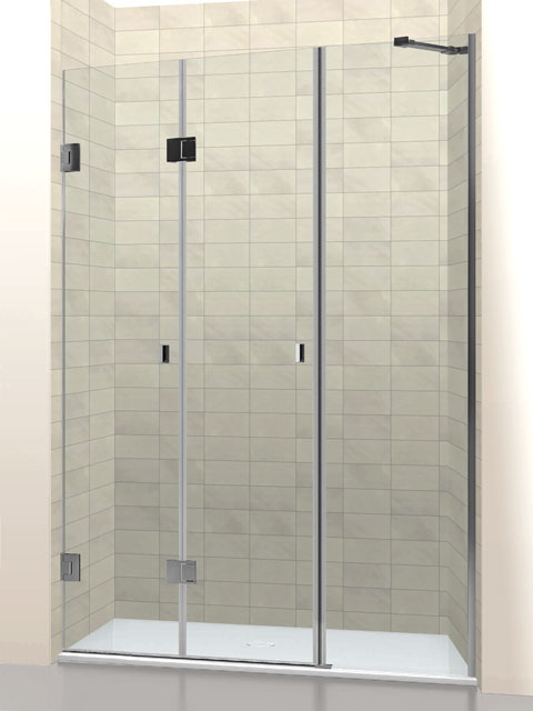 Frontal ducha o bañera 1 fijo continuo y 2 hojas plegables