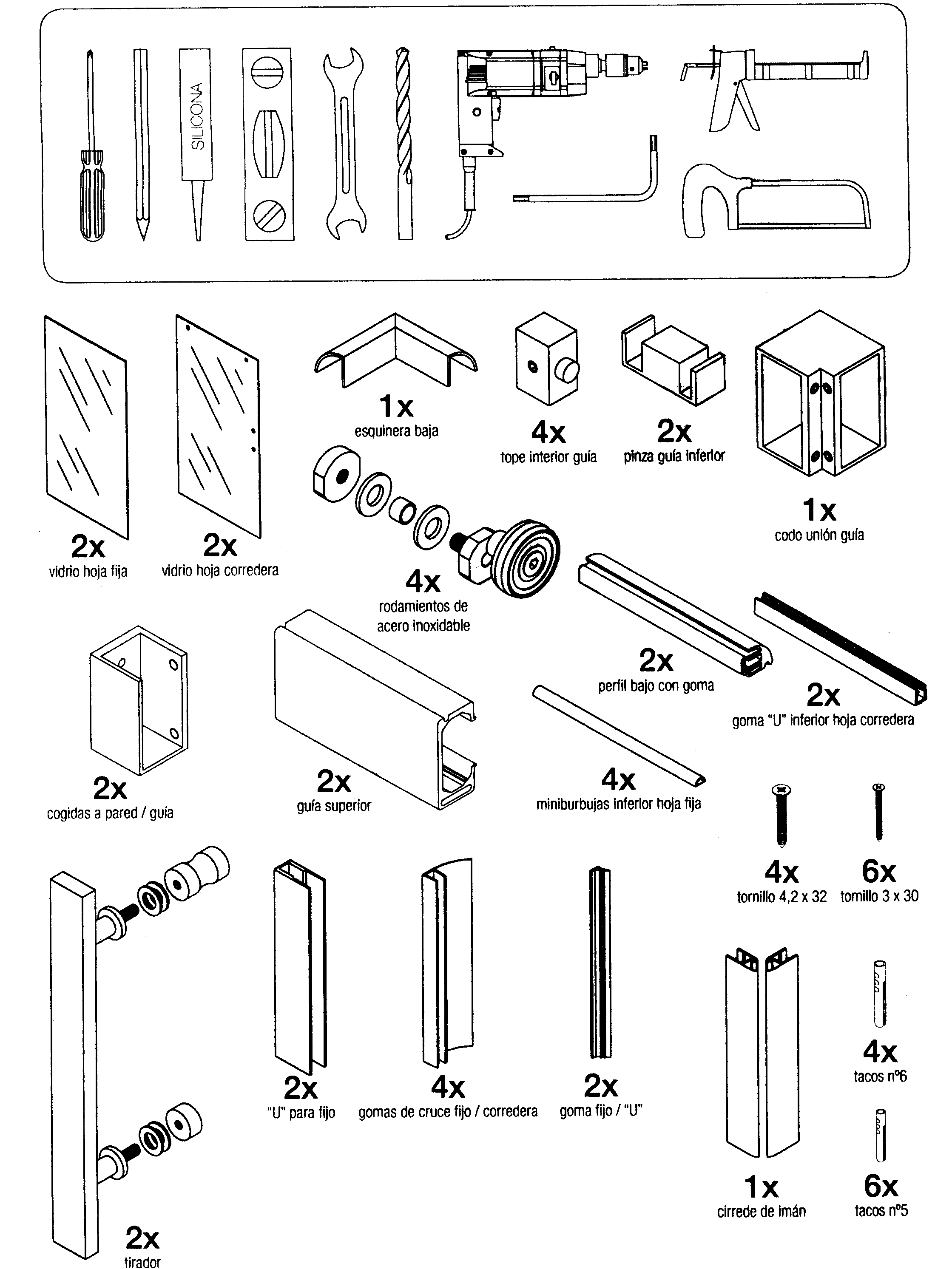 material de montaje