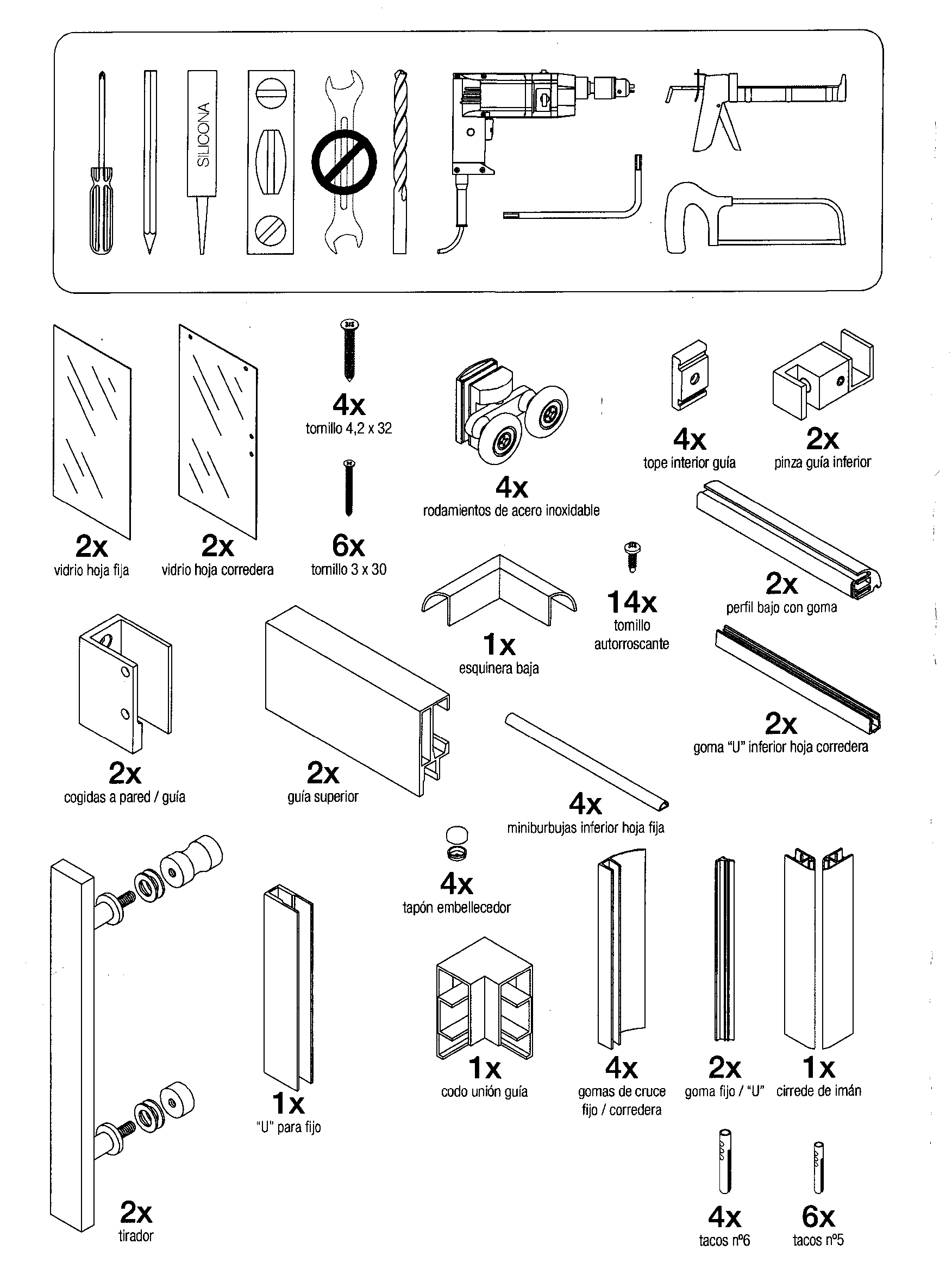 material de montaje