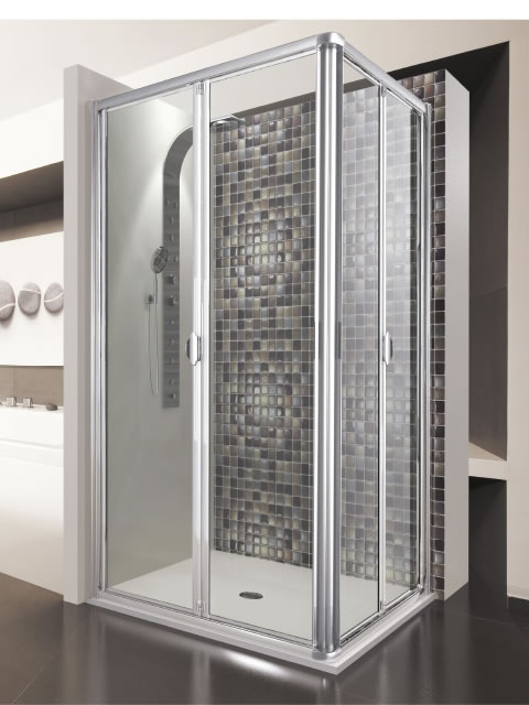 Mampara angular de ducha 4 hojas plegables