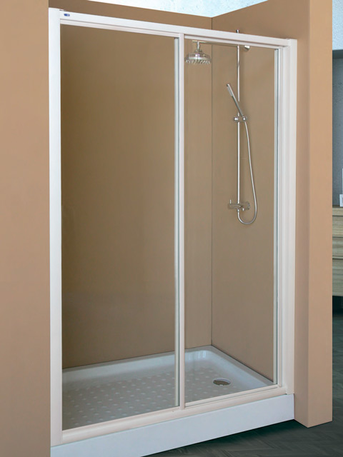 frontal fijo y corredera en cristal