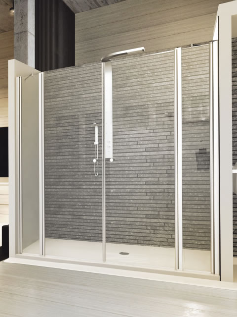 mampara 2 fijos y dos puertas abatibles