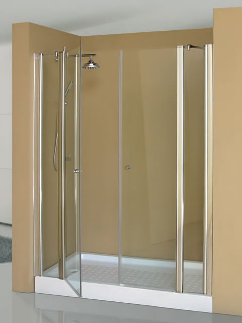 mampara 2 fijos y dos puertas abatibles
