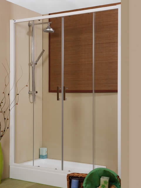 mampara frontal 4 hojas en cromo