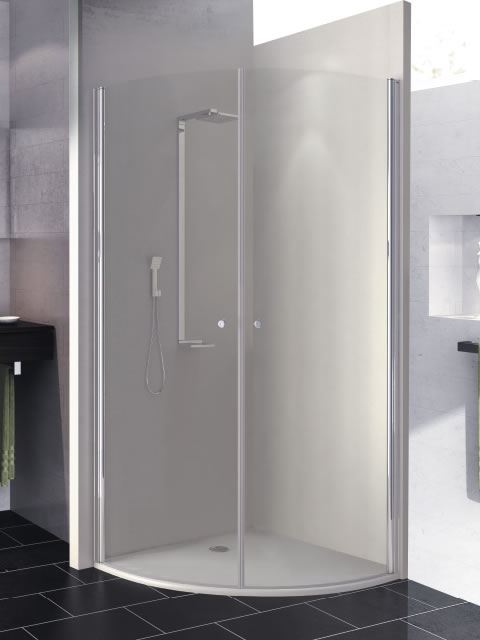 mampara semicircular 2 puertas abatibles