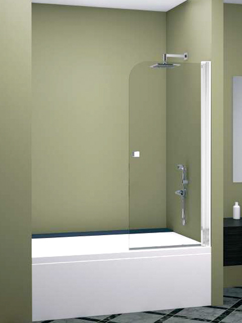 mampara una hoja abatible perfil y pomo blanco