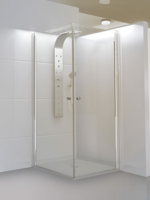 mampara angular 2 puertas abatibles