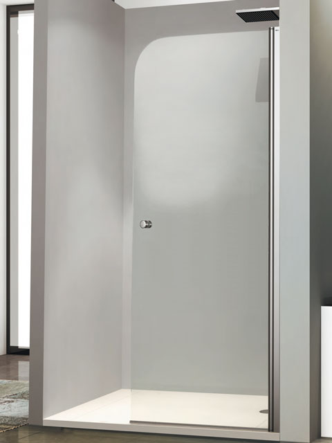 mampara una hoja de ducha en plata brillo 