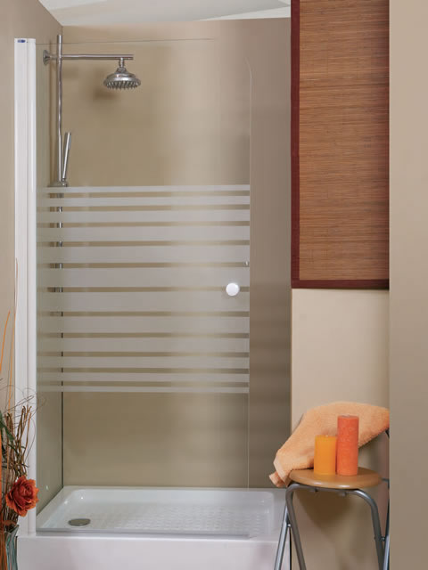 mampara una hoja de ducha en lacado blanco