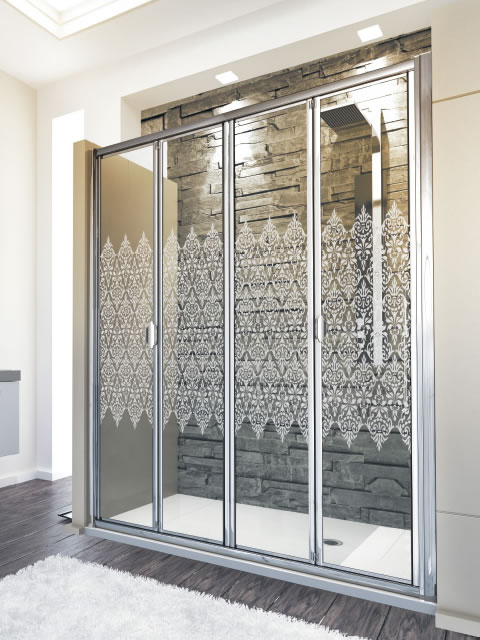 mampara de ducha 4 hojas plegables