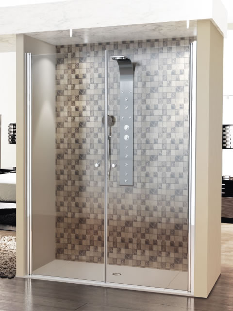 mampara de dos puertas abatibles