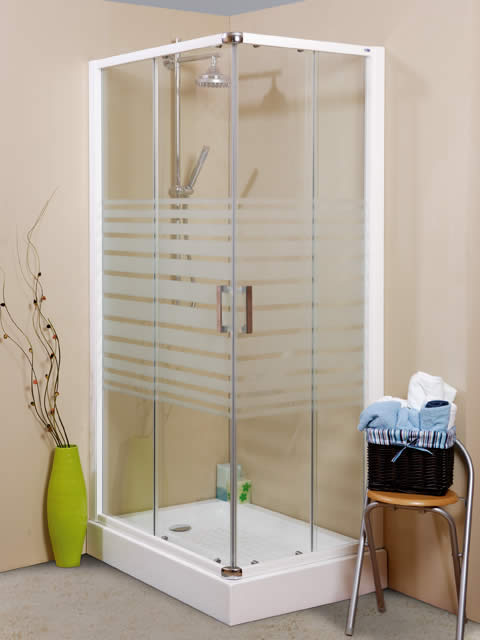 mampara angular 4 hojas