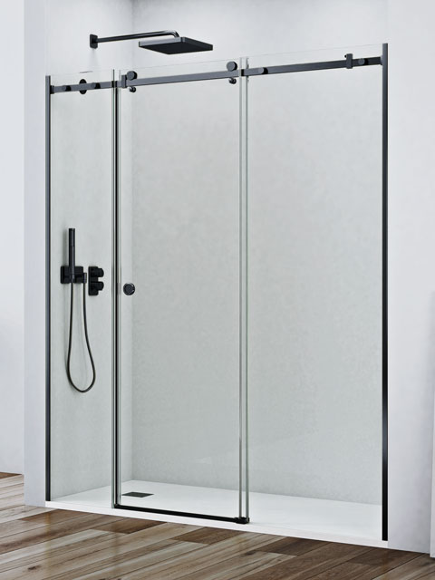 2 fijos y 1 hojas corredera en negro