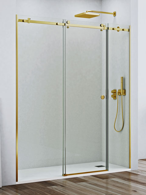 2 fijos y 1 hojas corredera en oro anodizado