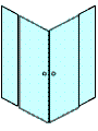 Mampara angular con dos puertas abatibles