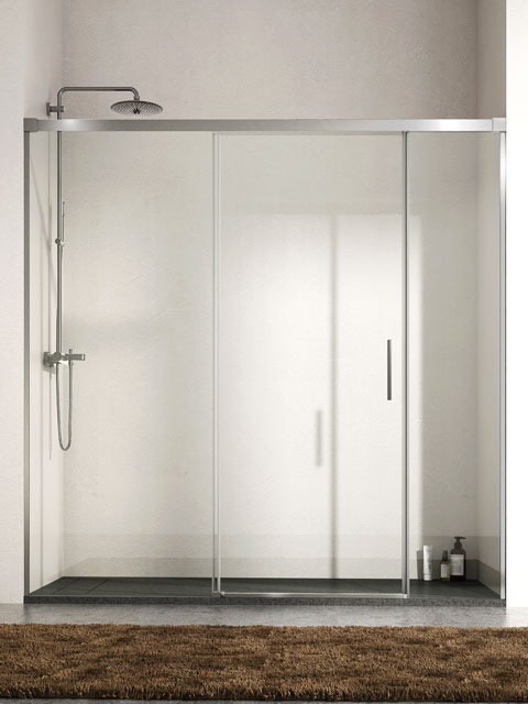 Mampara 1 fijo + 1 puerta central + 1 fijo