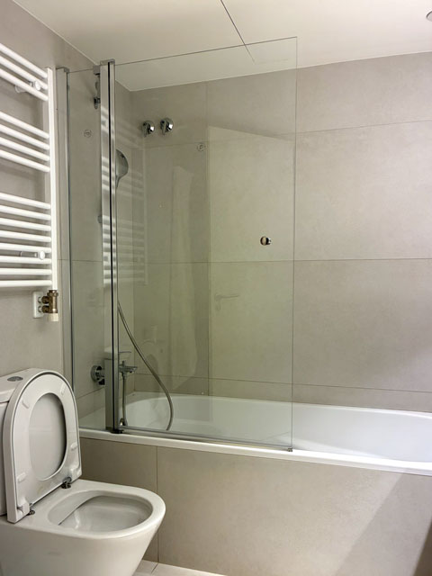 mampara de 1 fijo + 1 hoja abatible com pomo