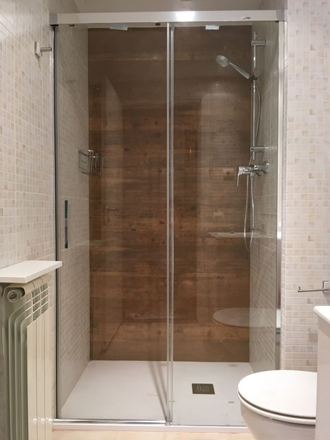 mampara 1 fijo + 1 corredera